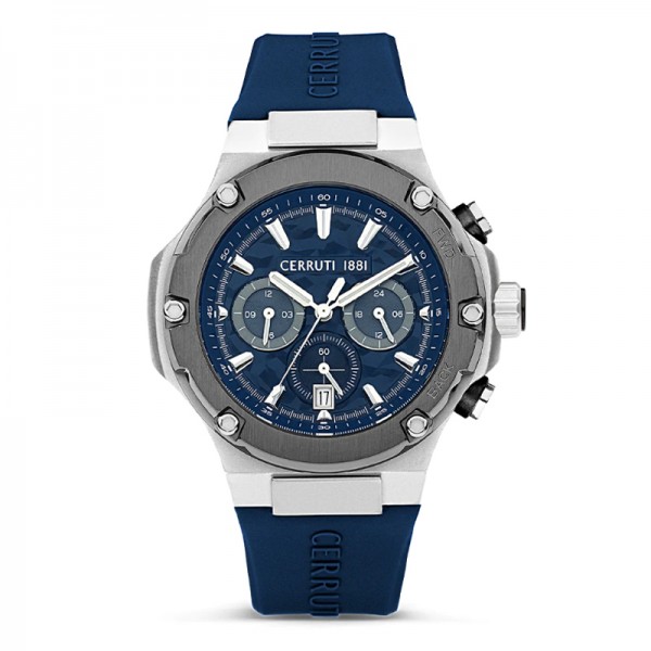 Cerruti 1881 CIWGQ2224303 Lucardo Silver Blue Rubber