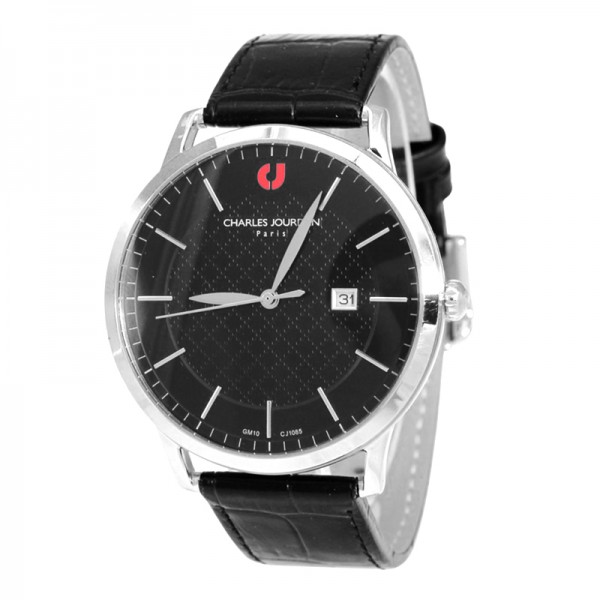 Charles Jourdan CJ1085-1332 Silver Black Leather