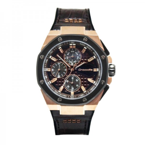 Crocodile CM-038D34F Rosegold Brown