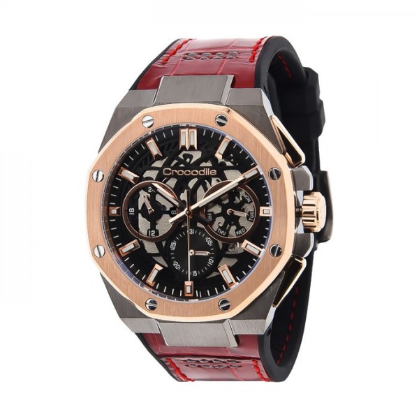 Crocodile CM-039D34J Silver Rosegold Red