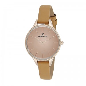 Daniel Klein DK11806-3 Rosegold Brown Leather