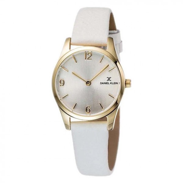 Daniel Klein DK11945-2 Gold White Leather