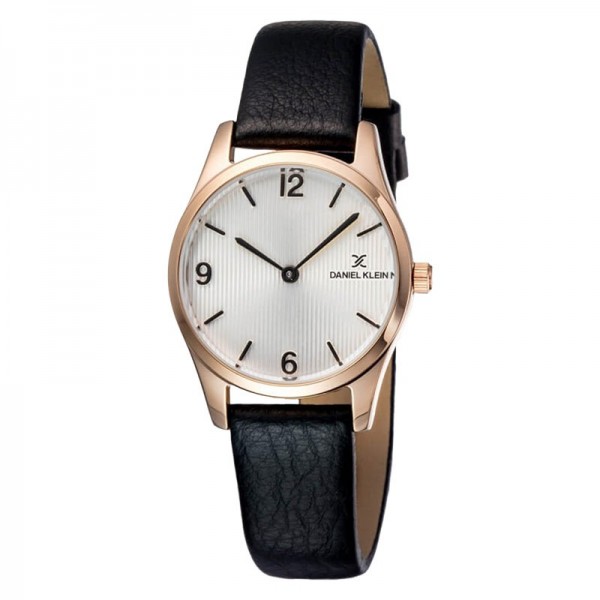 Daniel Klein DK11945-4 Rosegold White Black Leather