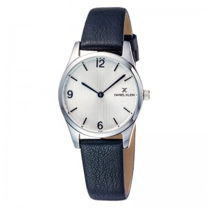 Daniel Klein DK11945-6 Silver White Black Leather