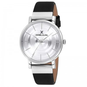 Daniel Klein DK12076-1 Silver White Black Leather