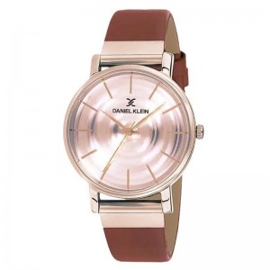 Daniel Klein DK12076-3 Rosegold Brown Leather