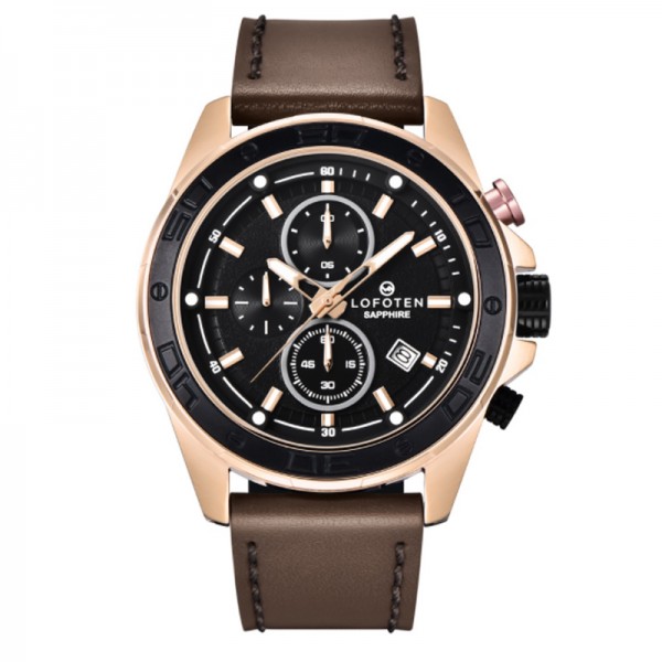 LOFOTEN F-6511MC-CRG10 Rosegold Brown Leather F 6511