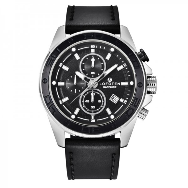 LOFOTEN F-6511MC-SS4 Silver Black Leather F 6511