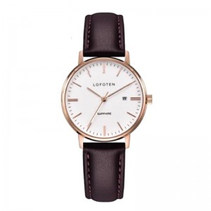 LOFOTEN F-8109L-RG1 Rosegold White Leather