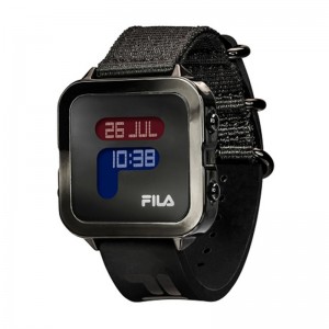 Fila 38-6088-107 Black Canvas Black Rubber RedBlue Unisex