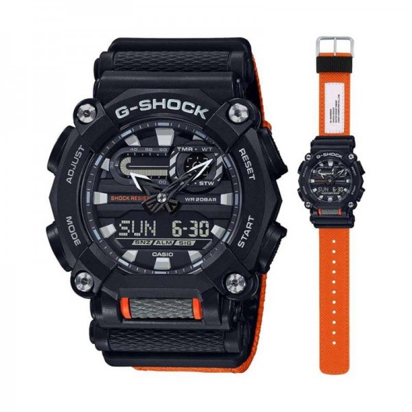 CASIO G SHOCK GA-900C-1A4DR BLACK ORANGE