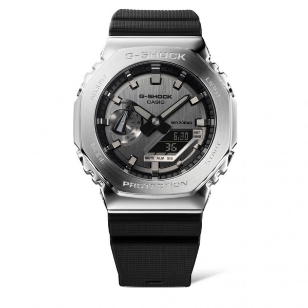 Casio Gshock GM-2100-1ADR Stainless Steel Black Rubber