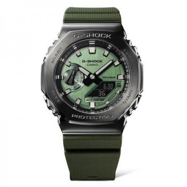 Casio Gshock GM-2100B-3ADR Stainless Steel Green Rubber