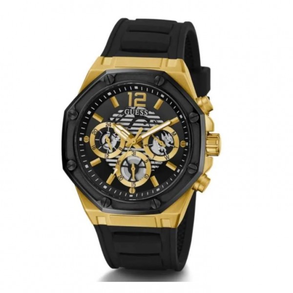 Guess GW0263G1 Gold Steel Black Rubber Momentum