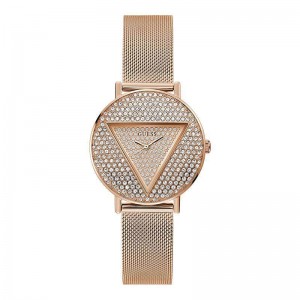 Guess GW0477L3 Iconic Rosegold Mesh Strap Diamond