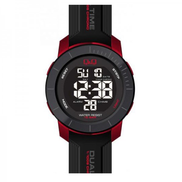 Q&Q M166J801Y Black Red Man