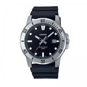 Casio MTP-VD01-1EVUDF Silver Black Rubber