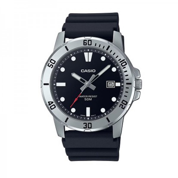 Casio MTP-VD01-1EVUDF Silver Black Rubber