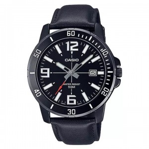Casio MTP-VD01BL-1BVUDF Full Black Leather