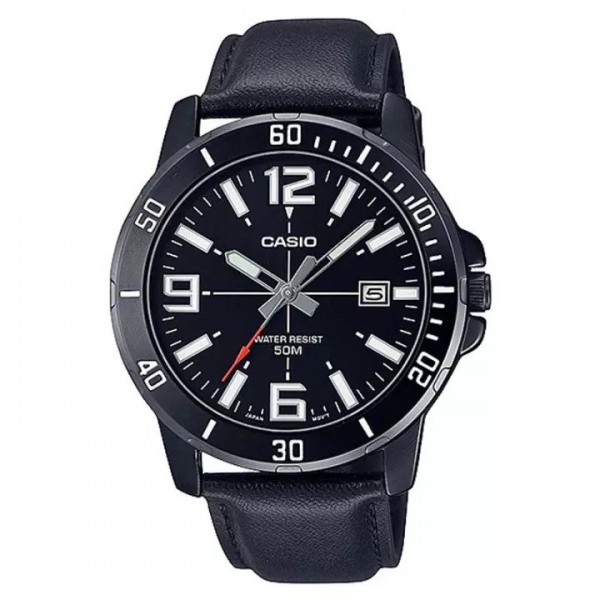 Casio MTP-VD01BL-1BVUDF Full Black Leather