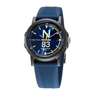 Nautica NAPEPS101 Black Blue Rubber Lady
