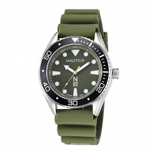 Nautica NAPFWF114 Silver Green Army Rubber