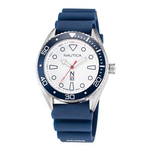 Nautica NAPFWF115 Silver Blue White Dial N83