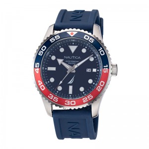 Nautica NAPPBF144 Silver Blue Rubber