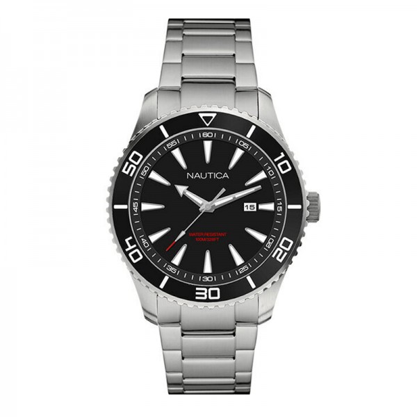 Nautica NAPPBF909 Silver Black Steel Pacific Beach