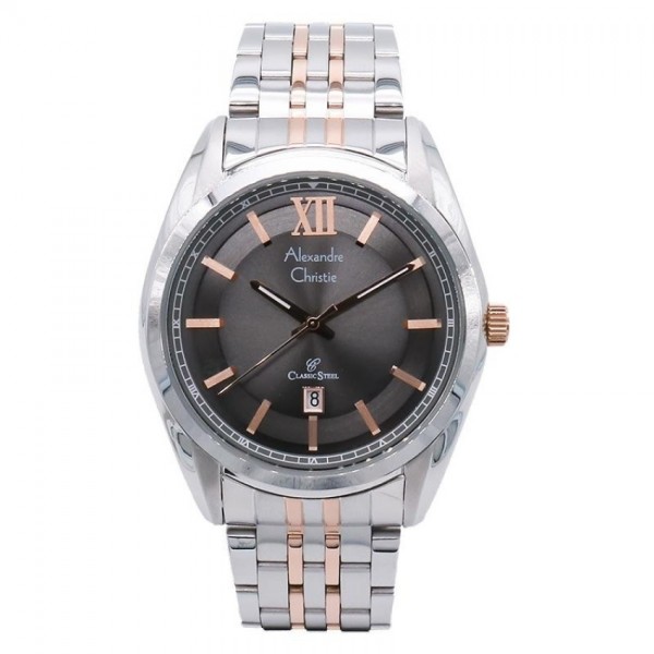 Alexandre Christie AC 8501 Silver Rosegold Black Man