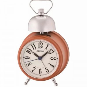 Jam Meja Weker Seiko QHK055B Dering Kring Lonceng Brown