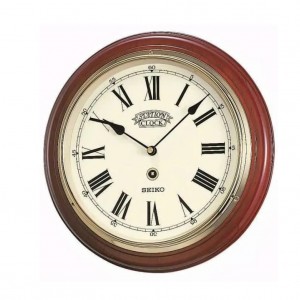 Jam Dinding Seiko QXA143B Station Clock Wood