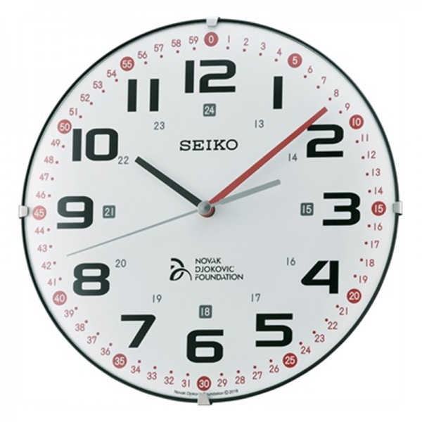 Jam Dinding Seiko QXA932K Red Novak Djokovic Foundation