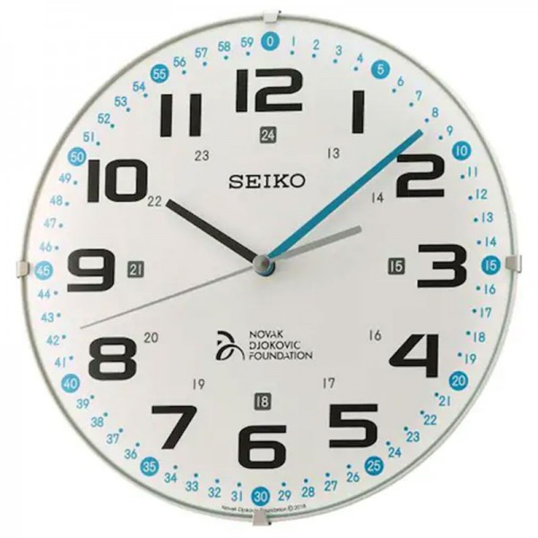 Jam Dinding Seiko QXA932W Blue Novak Djokovic Foundation