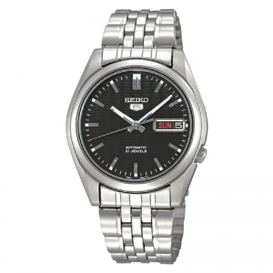 Seiko SNK361K1 Silver Black Day Date Automatic Unisex