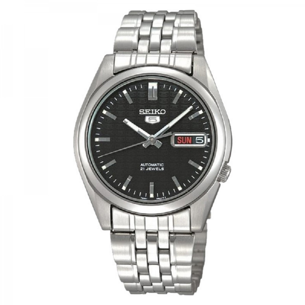 Seiko SNK361K1 Silver Black Day Date Automatic Unisex