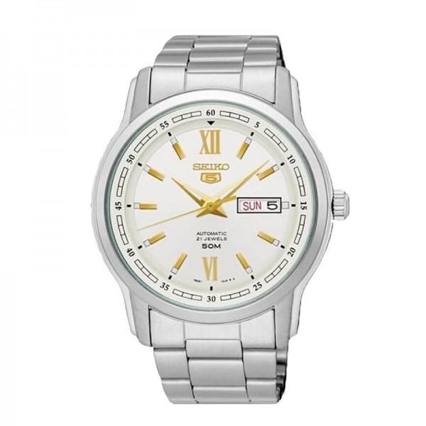 Seiko SNKP15K1 Silver Gold Tick Day Date 