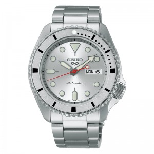 Seiko SRPK03K1 Silver White Automatic Date Day Steel Seiko 5
