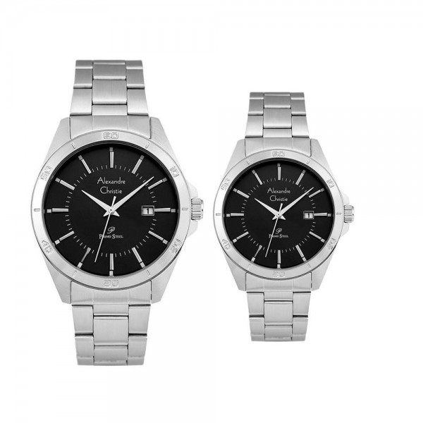 Alexandre Christie AC 1011 Silver Black Couple