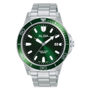 ALBA AS9U09X1 AS9U09 Silver Green Dial Simple