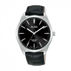 ALBA ARX121X1 ARX121 Silver Black Leather Man