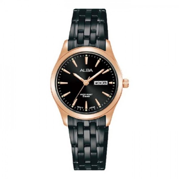 ALBA AN8072X1 AN8072 Rosegold Black Steel Lady