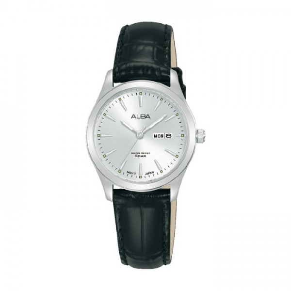 ALBA AN8089X1 AN8089 Silver White Black Leather Lady ALBA AN8089X1 AN8089 Silver White Black Leather Lady