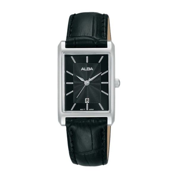 ALBA AH7DH5X1 AH7DH5 Silver Black Leather Lady ALBA AH7DH5X1 AH7DH5 Silver Black Leather Lady