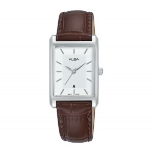 ALBA AH7DH9X1 AH7DH9 Silver White Brown Leather Lady