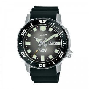 ALBA AL4641X1 AL4641 Silver Black Rubber Automatic