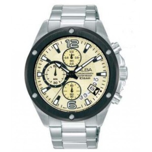 ALBA AM3983X AM3983 Silver Ivory Dial Chronograph