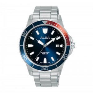 ALBA AS9U07X1 AS9U07 Silver Blue Pepsi Dial Simple