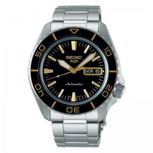 Seiko 5 Sports SRPK99K1 Men Automatic Black Dial Stainless Steel Strap