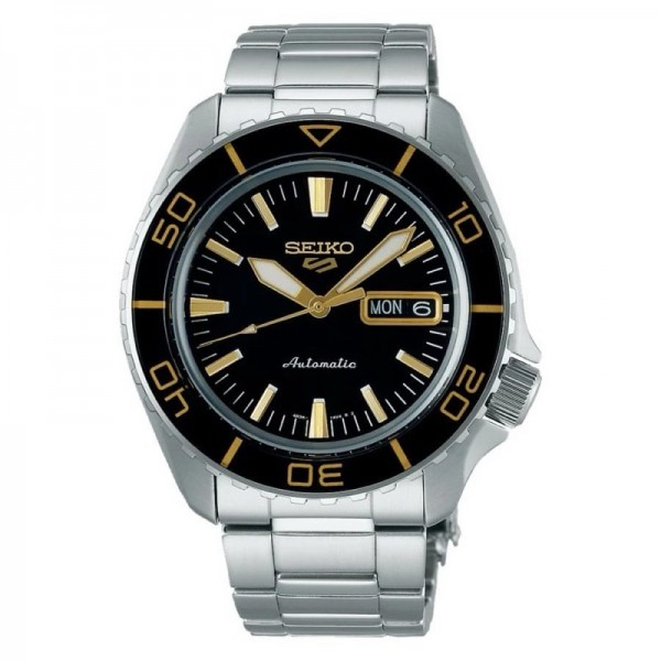 Seiko SRPK99K1 Men Automatic Black Dial Stainless Steel Strap